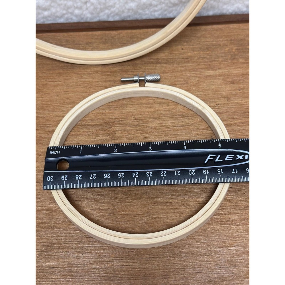 Embroidery Hoops 2 Piece Set 8 Inch and 5 Inch Natural Wood Needlework - Picture 4 of 4